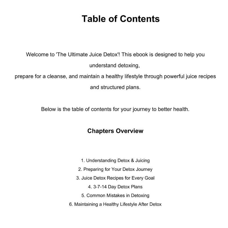 The Ultimate Juice Detox